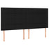 LED Headboard Black 200x5x118/128 cm Fabric