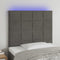 LED Headboard Dark Grey 80x5x118/128 cm Velvet