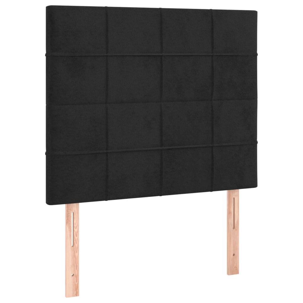 LED Headboard Black 100x5x118/128 cm Velvet