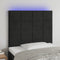 LED Headboard Black 100x5x118/128 cm Velvet