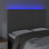 LED Headboard Dark Grey 144x5x118/128 cm Velvet