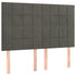 LED Headboard Dark Grey 144x5x118/128 cm Velvet