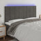 LED Headboard Dark Grey 160x5x118/128 cm Velvet