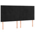 LED Headboard Black 160x5x118/128 cm Velvet