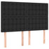 LED Headboard Black 144x5x118/128 cm Faux Leather