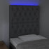 LED Headboard Dark Grey 80 cm Fabric