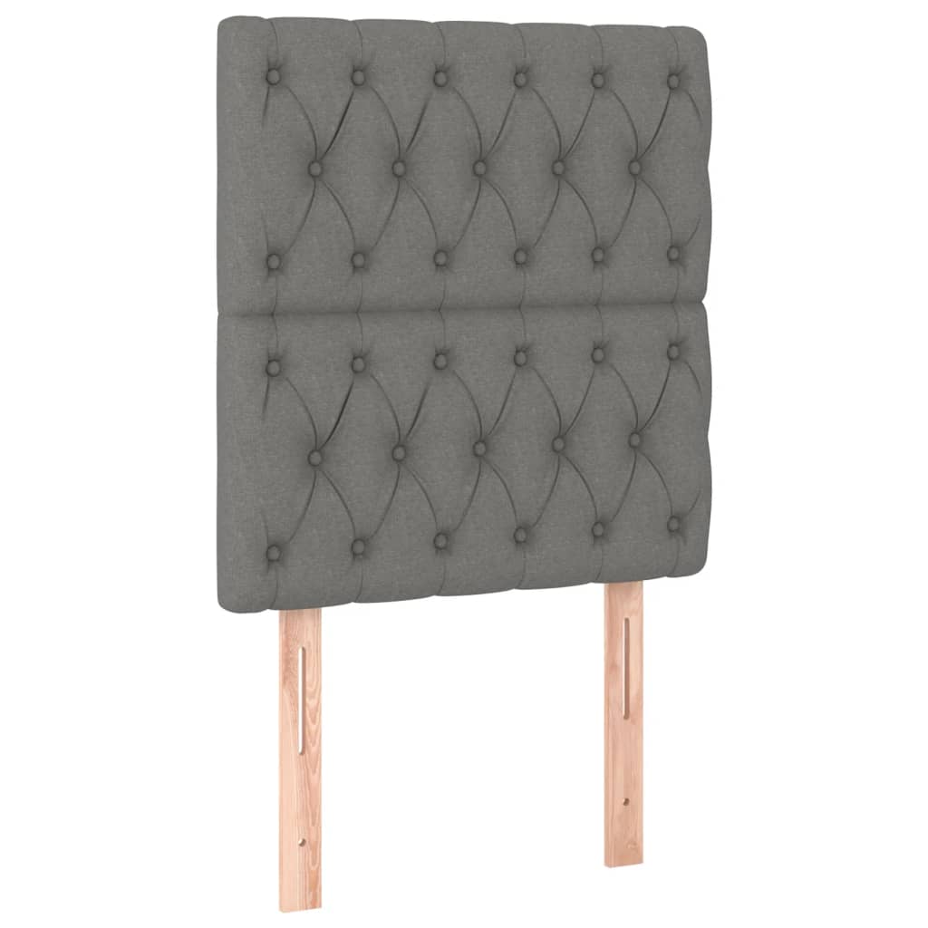 LED Headboard Dark Grey 80 cm Fabric