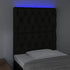 LED Headboard Black 80x7x118/128 cm Fabric