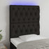 LED Headboard Black 80x7x118/128 cm Fabric