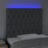 LED Headboard Dark Grey 100 cm Fabric