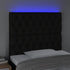 LED Headboard Black 100x7x118/128 cm Fabric