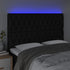 LED Headboard Black 144x7x118/128 cm Fabric