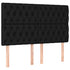 LED Headboard Black 144x7x118/128 cm Fabric