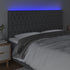 LED Headboard Dark Grey 200 cm Fabric