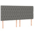 LED Headboard Dark Grey 200 cm Fabric