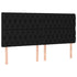 LED Headboard Black 200 cm Fabric