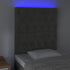 LED Headboard Dark Grey 80 cm Velvet