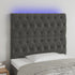 LED Headboard Dark Grey 100x7x118/128 cm Velvet