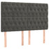 LED Headboard Dark Grey 144 cm Velvet