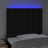 LED Headboard Black 80x5x118/128 cm Fabric