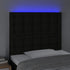 LED Headboard Black 100x5x118/128 cm Fabric