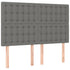 LED Headboard Dark Grey 144x5x118/128 cm Fabric