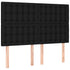 LED Headboard Black 144 cm Fabric