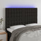 LED Headboard Black 144 cm Fabric