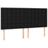 LED Headboard Black 160x5x118/128 cm Fabric