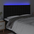 LED Headboard Black 200x5x118/128 cm Fabric