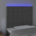 LED Headboard Dark Grey 80 cm Velvet