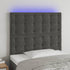 LED Headboard Dark Grey 100 cm Velvet