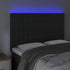 LED Headboard Black 144 cm Velvet