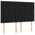 LED Headboard Black 144 cm Velvet