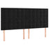 LED Headboard Black 160 cm Velvet