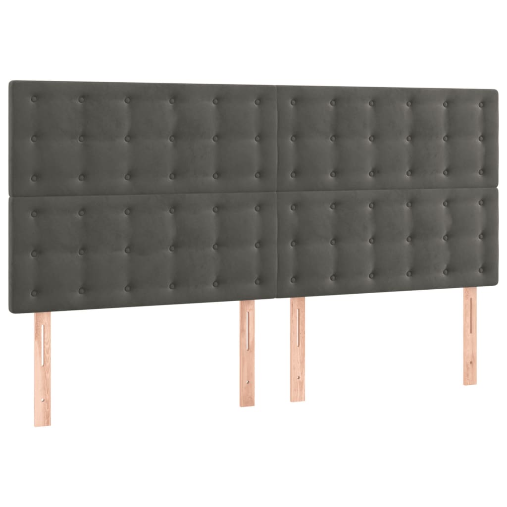 LED Headboard Dark Grey 200 cm Velvet