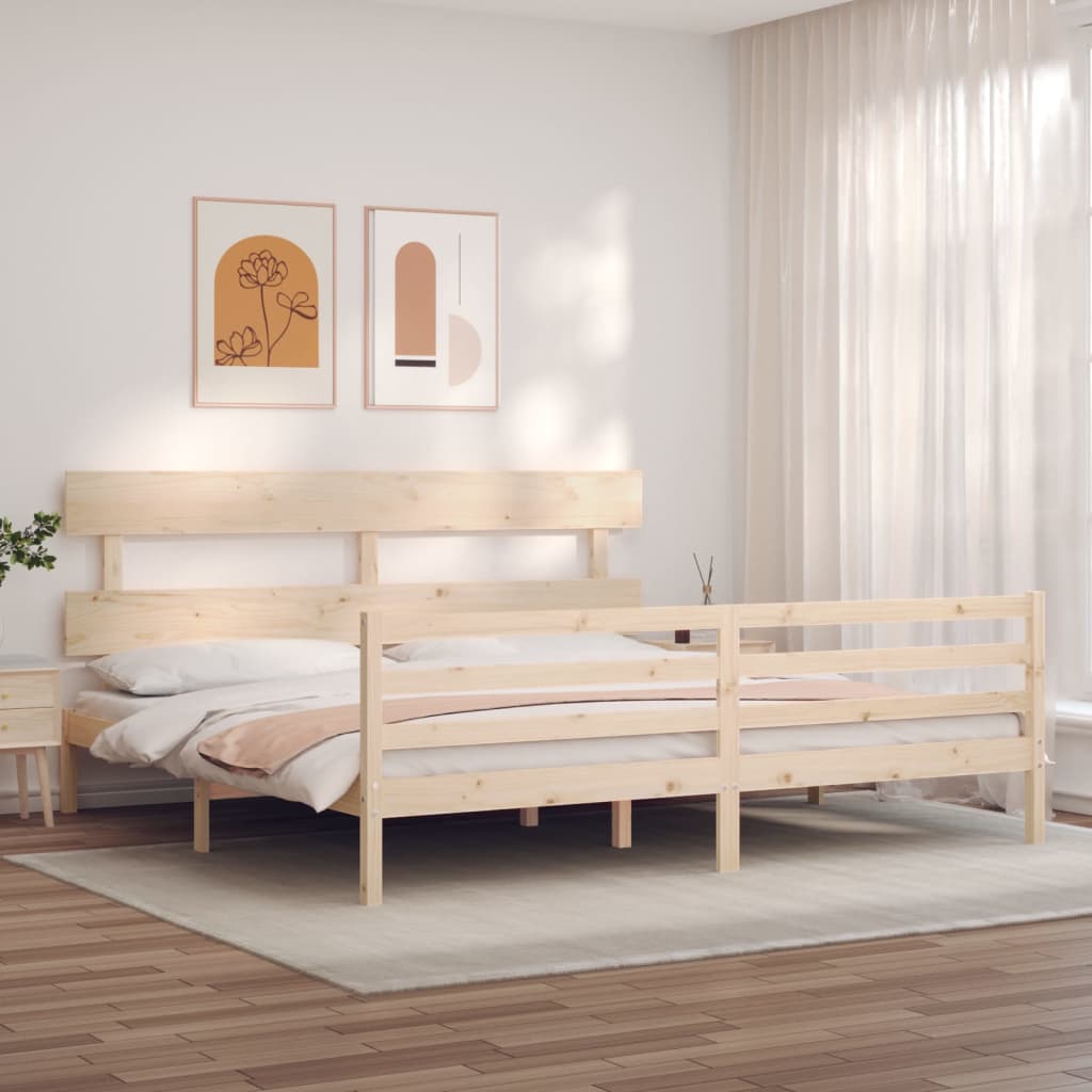 Bed Frame without Mattress 183x203 cm King Solid Wood