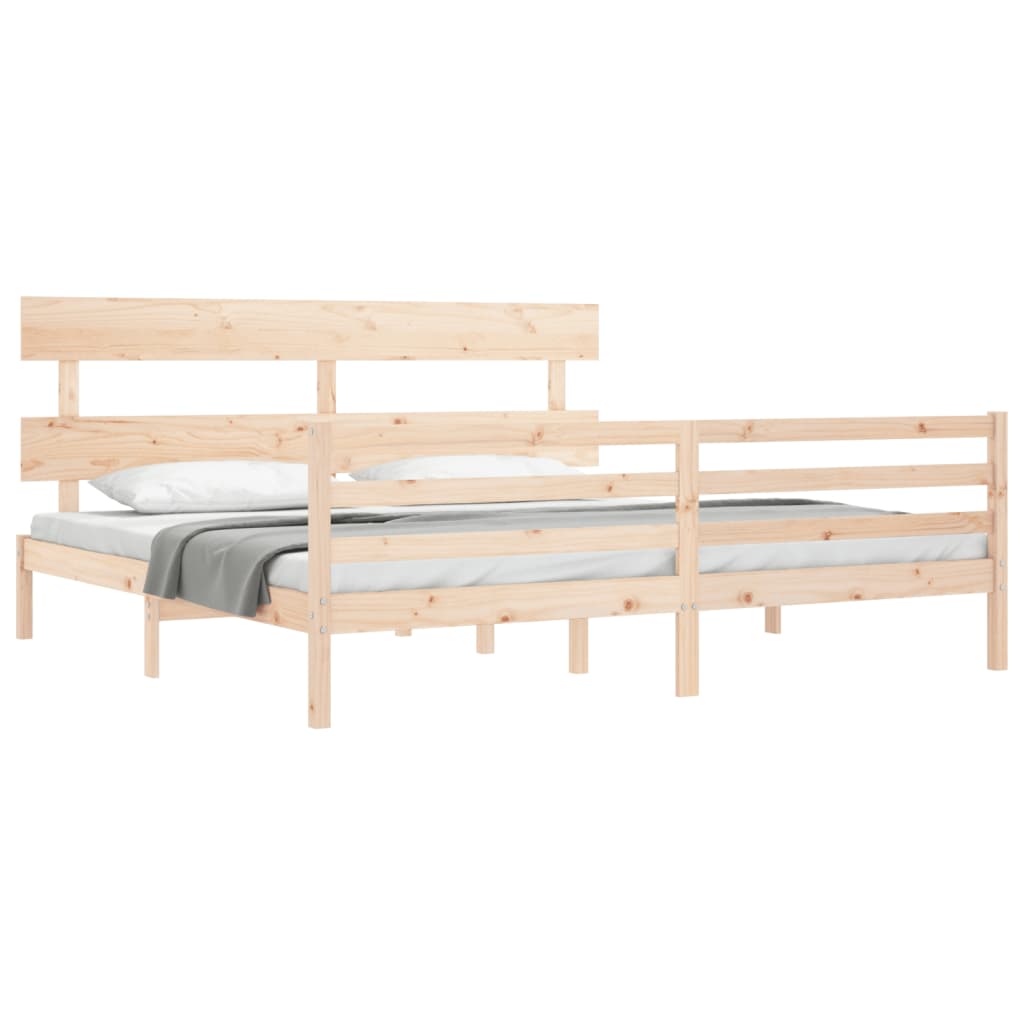 Bed Frame without Mattress 183x203 cm King Solid Wood