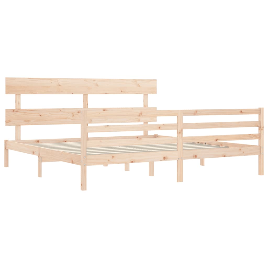 Bed Frame without Mattress 183x203 cm King Solid Wood