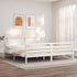 Bed Frame without Mattress White 183x203 cm King Solid Wood