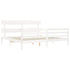 Bed Frame without Mattress White 183x203 cm King Solid Wood