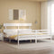 Bed Frame without Mattress White 183x203 cm King Solid Wood