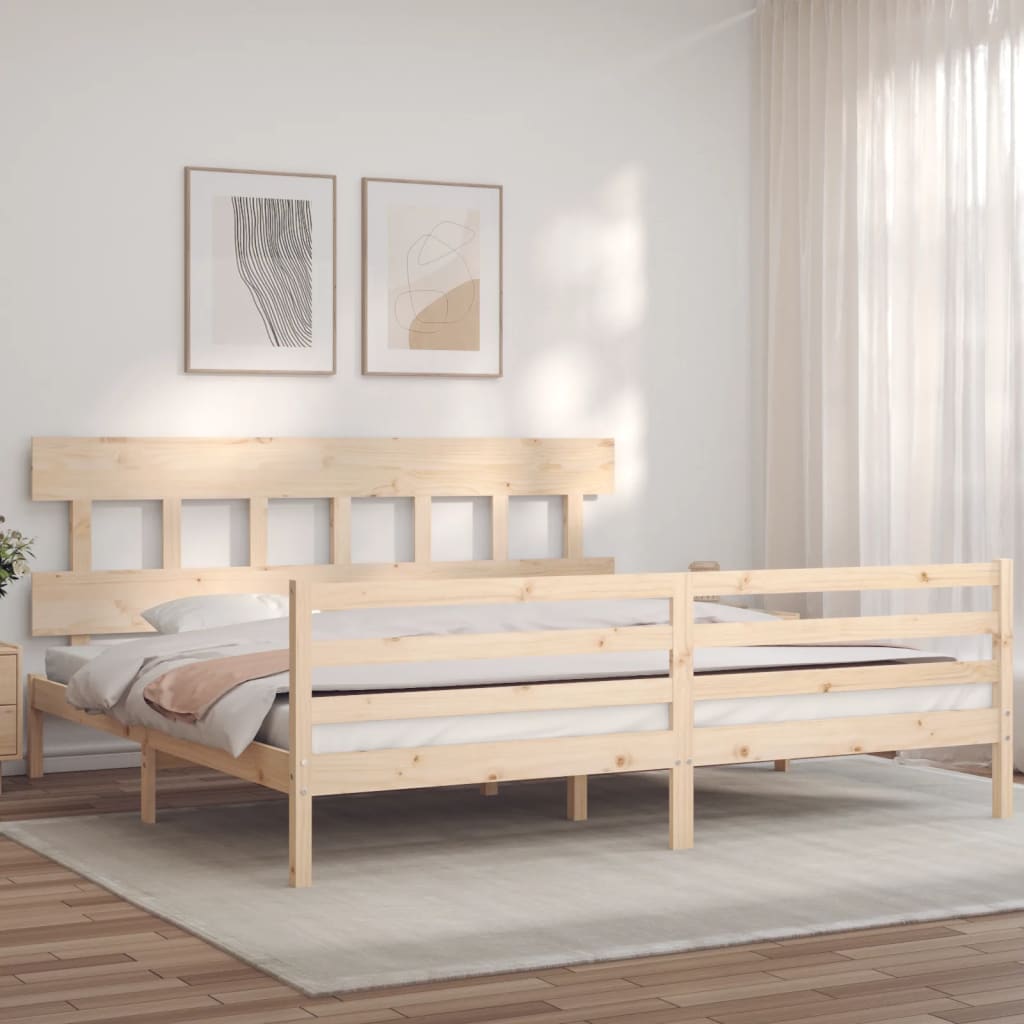 Bed Frame without Mattress 183x203 cm King Solid Wood