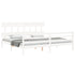 Bed Frame without Mattress White 183x203 cm King Solid Wood