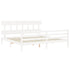 Bed Frame without Mattress White 183x203 cm King Solid Wood