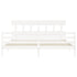 Bed Frame without Mattress White 183x203 cm King Solid Wood