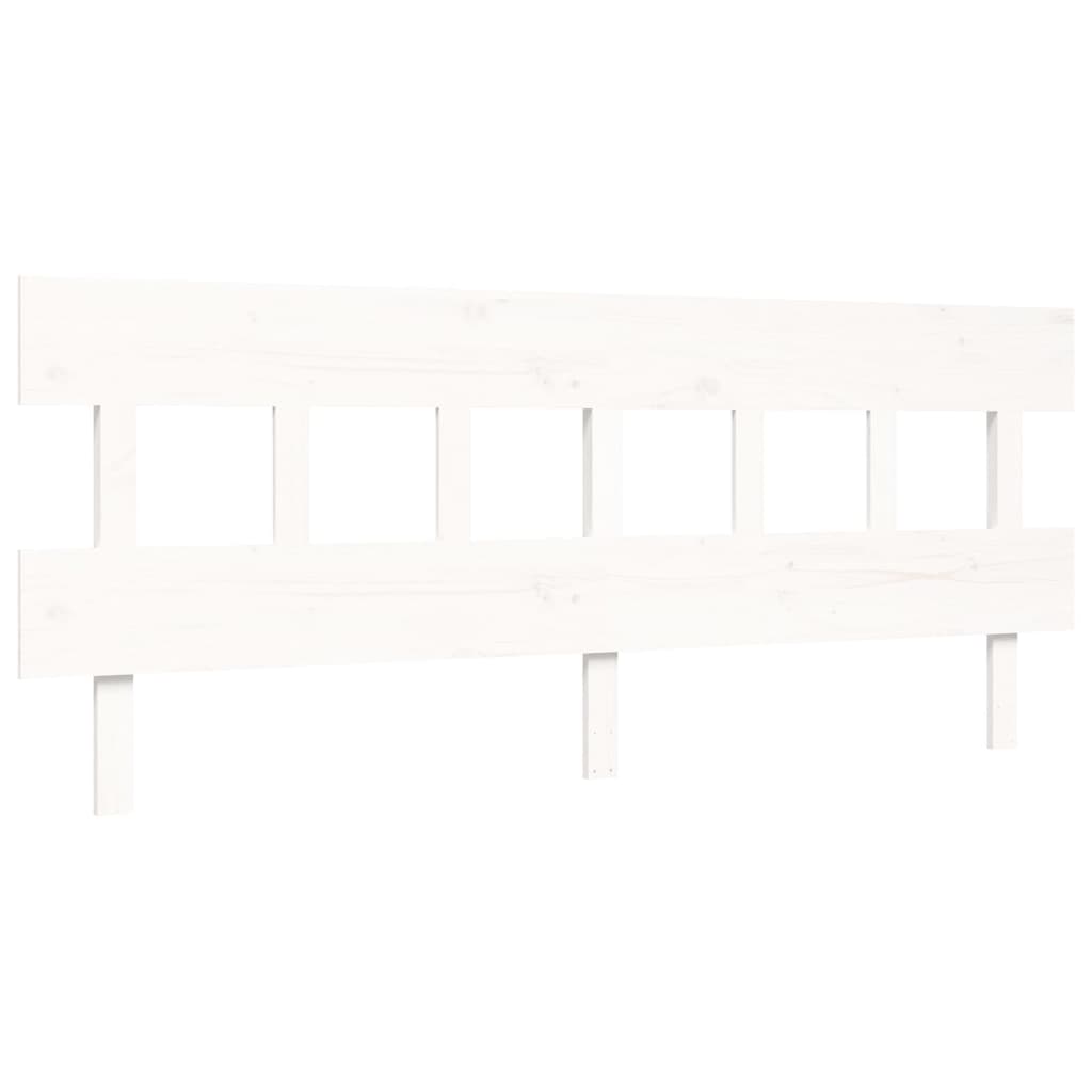 Bed Frame without Mattress White 183x203 cm King Solid Wood