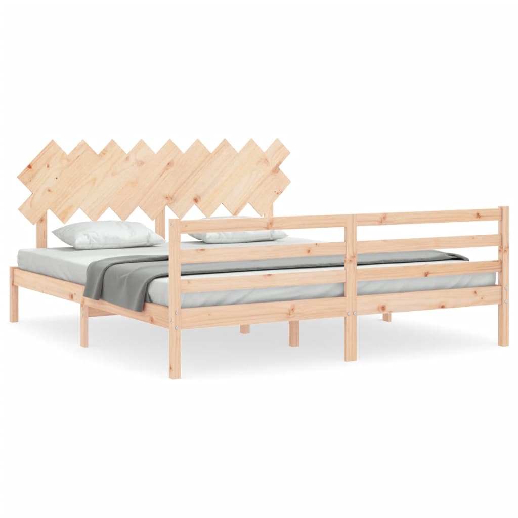 Bed Frame without Mattress 183x203 cm King Solid Wood