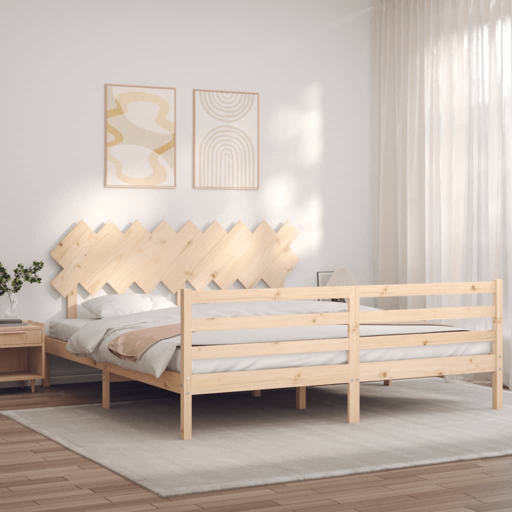 Bed Frame without Mattress 183x203 cm King Solid Wood