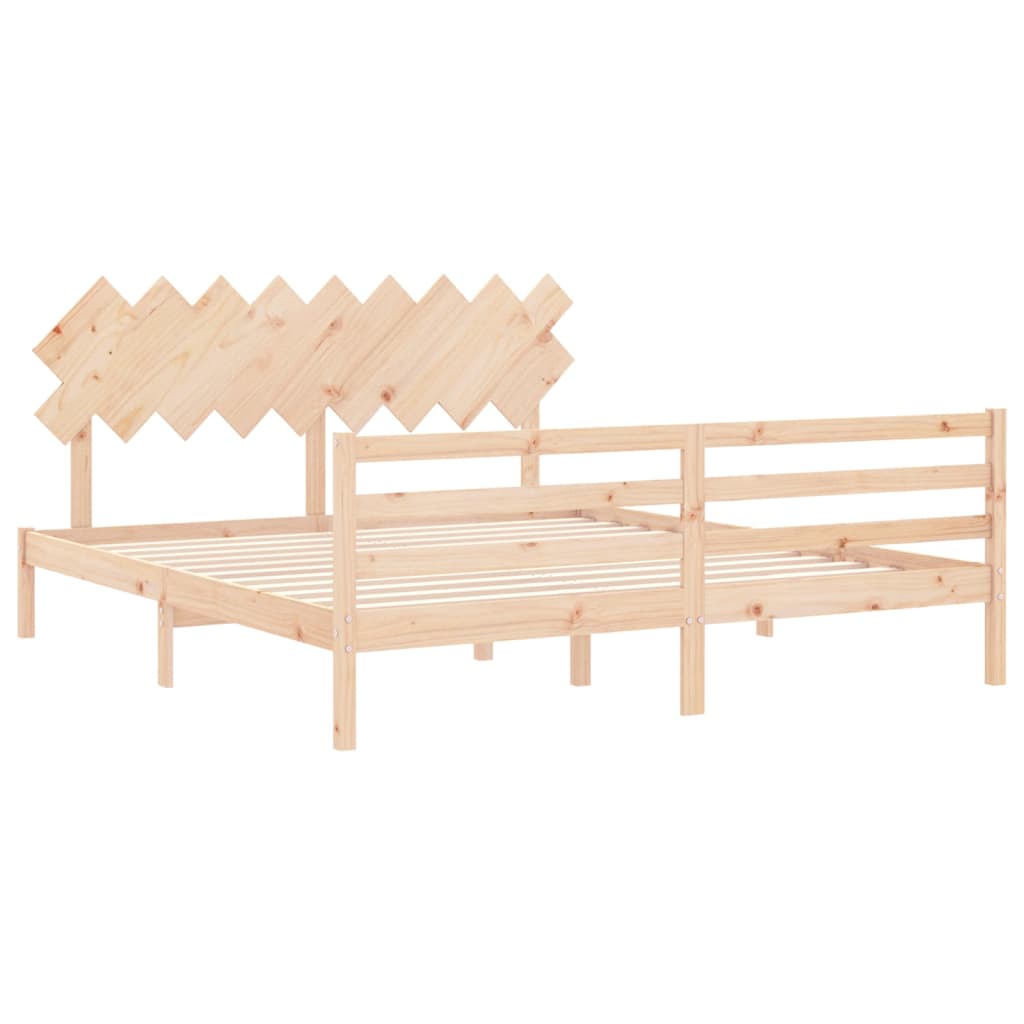 Bed Frame without Mattress 183x203 cm King Solid Wood